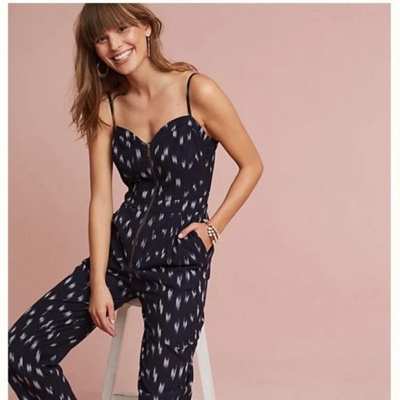 Anthropologie Pants - Elevenses Anthropologie Ikat Zip Front Jumpsuit Size 4